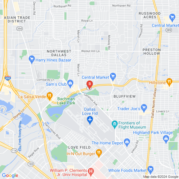 Dallas Love Field Tow Truck Service location map: 3890 West Northwest Hwy, Dallas, TX