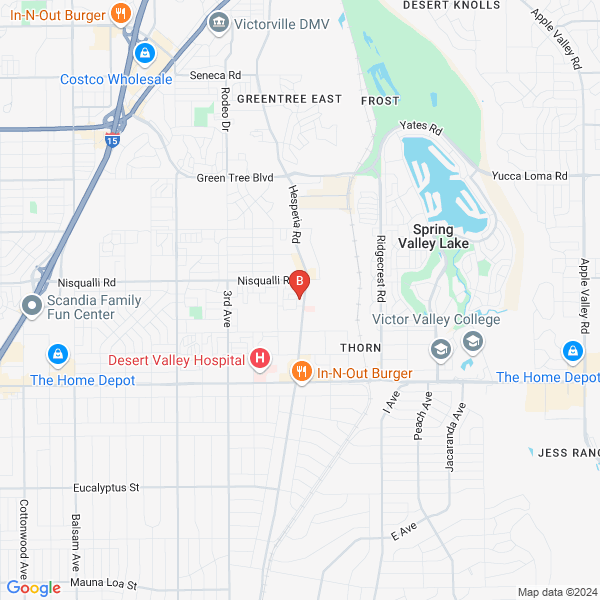 Arash Milani MD location map: 12740 Hesperia Rd Suite B, Victorville, California